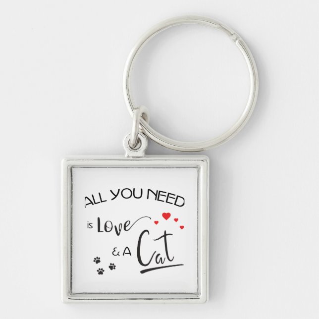 All-you-need-is-Love-and a-Cat- Key Ring (Front)