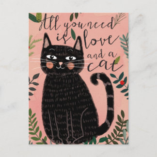 All you Need is Love... And a Cat Postcard