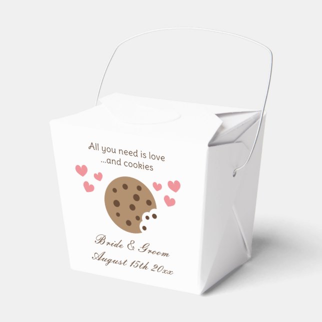 All you need is love and a cookies cute wedding favour box (Front Side)