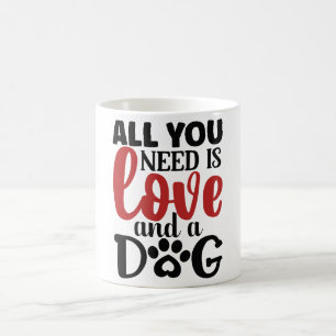 All you need is love and a dog coffee mug