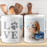 All You Need Is Love and a Dog Custom Photo Coffee Mug<br><div class="desc">All You Need Is Love and a Dog! Surprise your favourite dog lover with this adorable dog photo mug. Personalise with your favourite dog photo and name. This Love with a paw print design dog mug will be a favourite among all dog lovers, dog moms and dog dads. LOVE design...</div>