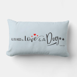 All you need is Love and a Dog! Paw Prints Lumbar Cushion