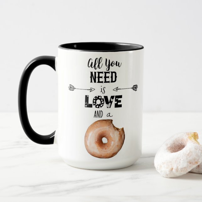 All you need is LOVE and a DONUT mug (With Donut)