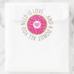 All you need is love and a doughnut wedding labels