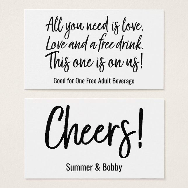 All You Need is Love And a Free Drink, Tickets (Front & Back)