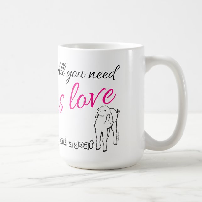 All you need is Love  and a Goat Coffee Mug (Right)