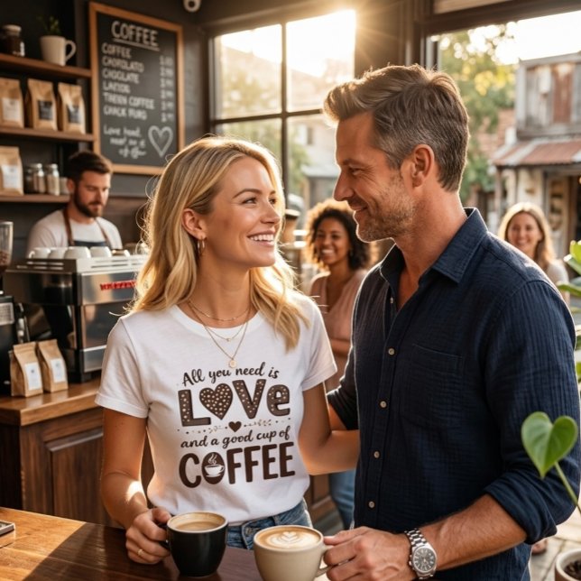 All you need is love and a good cup of coffee T-Shirt (Creator Uploaded)