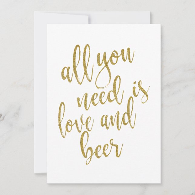 All you need is love and beer affordable sign (Front)