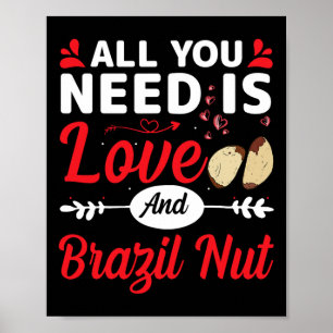 All You Need Is Love And Brazil-nut Funny Valentin Poster