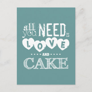 All You Need is Love and Cake Postcard