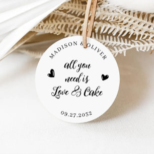 All You Need is Love and Cake Wedding Favour Classic Round Sticker