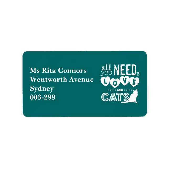 All You Need is Love and Cats Label (Front)