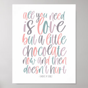 All You Need Is Love and Chocolate Valentine's Day Poster