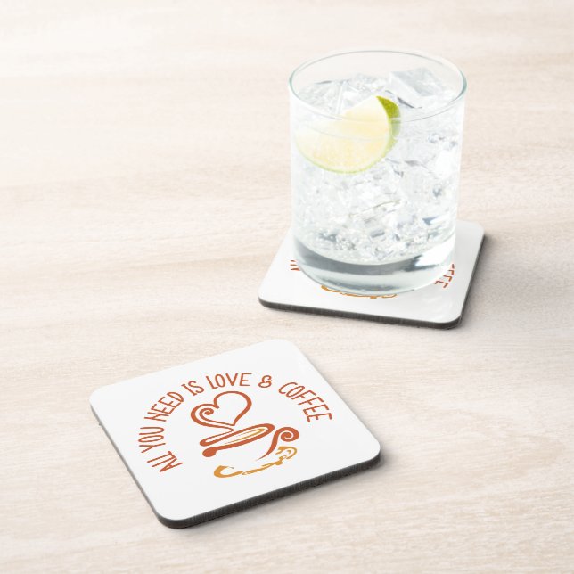 All You Need Is Love And Coffee Coaster (Right Side)