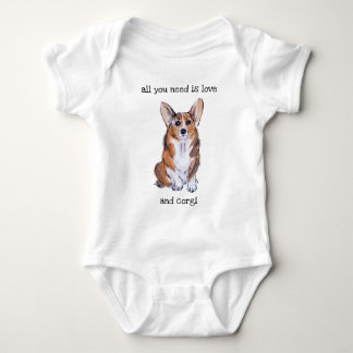 All you need is love and corgi baby bodysuit