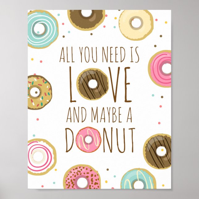 All You Need Is Love and Doughnuts Baby Bridal Sho Poster (Front)