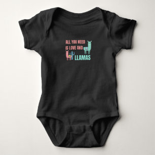 All You Need Is Love And Llamas Cute Animals Baby Bodysuit