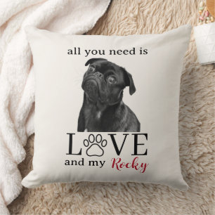 All You Need Is Love and My Dog – Custom Pet Name  Cushion