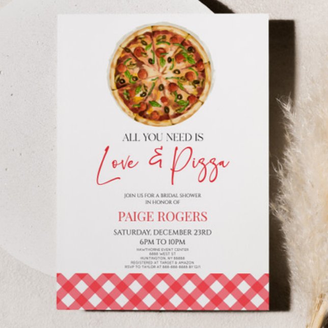 All You Need Is Love and Pizza Bridal Shower Invitation (Creator Uploaded)