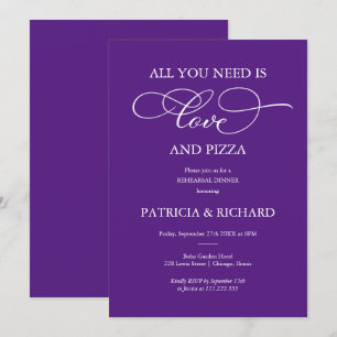 All You Need Is Love And Pizza Rehearsal Dinner In Invitation