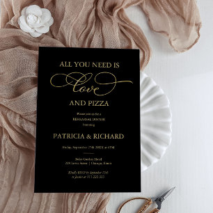 All You Need Is Love And Pizza Rehearsal Dinner Invitation