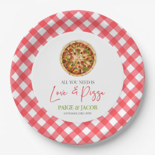 All You Need Is Love and Pizza Rehearsal Dinner Paper Plate