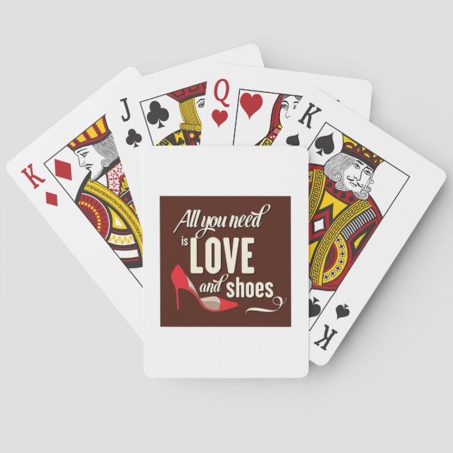 All You Need Is Love And Shoes Playing Cards (Back)