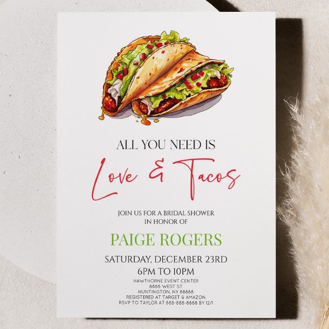 All You Need Is Love and Tacos Bridal Shower Invitation (Creator Uploaded)