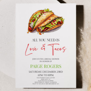 All You Need Is Love and Tacos Bridal Shower Invitation