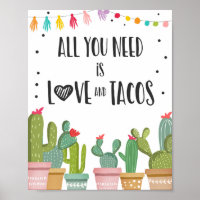 All You Need is Love and Tacos Fiesta Table Sign