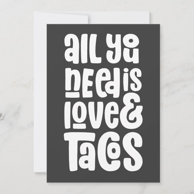 All You Need Is Love and Tacos Invitation (Front)
