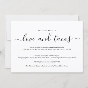 All You Need is Love and Tacos Rehearsal Dinner Invitation