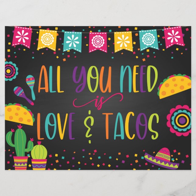 All You Need is Love and Tacos Sign - Black (Front)