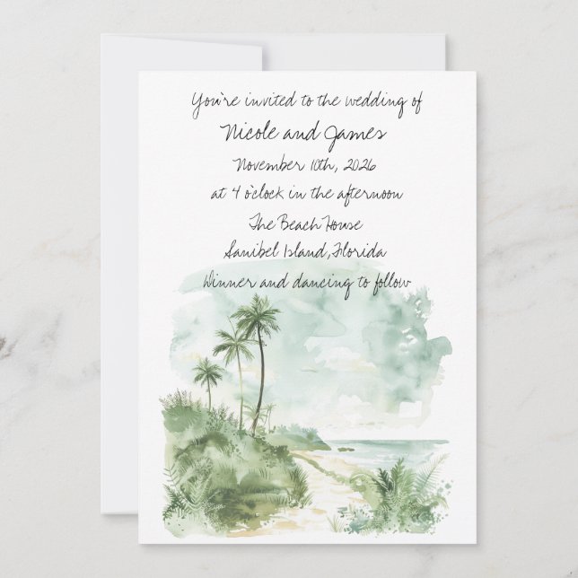 All You Need Is Love and The Beach Wedding Invite (Back)
