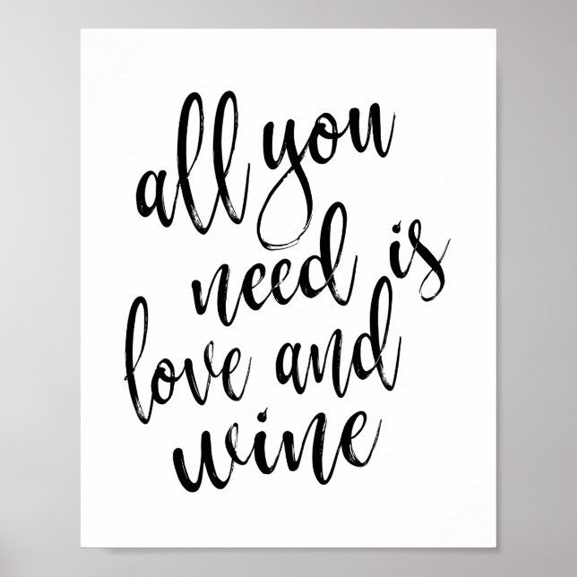 All you need is love and wine 8x10 Wedding Sign (Front)