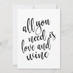 All you need is love and wine affordable sign