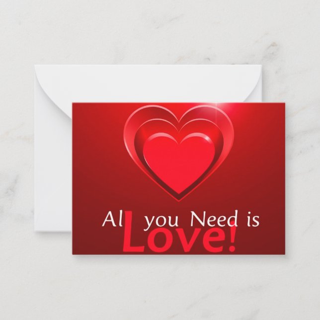 All you need is Love Card (Front)
