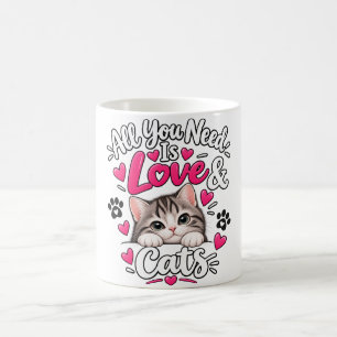 All You Need Is Love & Cats Cute Cat Lover Mug