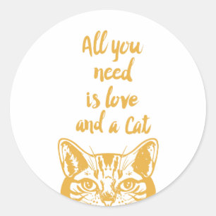 All you need is love - Choose background colour Classic Round Sticker