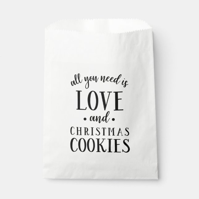 ALL YOU NEED IS LOVE & Christmas Cookies Script Favour Bag (Front)