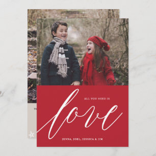 All you need is LOVE Christmas Holiday Photo Card