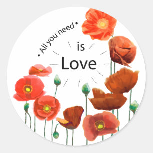 All you need is love classic round sticker