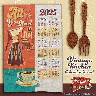 All You Need Is Love + Coffee Calendar Towel 