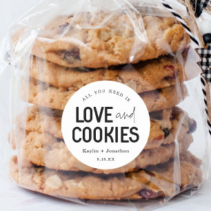 All You Need is Love & Cookies Wedding Favour Labe Classic Round Sticker