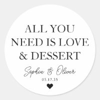 ALL YOU NEED IS LOVE DESSERT Heart Wedding Favour