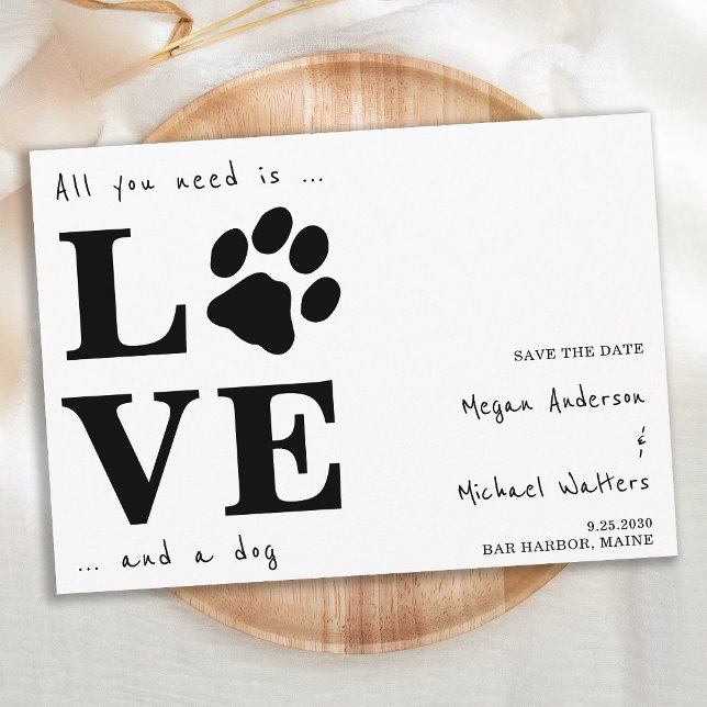 All You Need Is Love Dog Wedding Save The Date Announcement (Creator Uploaded)