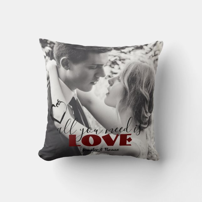 All you need is Love Forever Couple Heart Photo Cushion (Front)