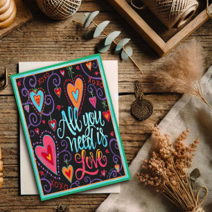 All You Need is LOVE Fun Valentine Hearts Card