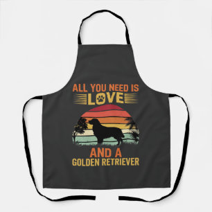 All You Need Is Love Golden Retriever Apron