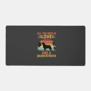 All You Need Is Love Golden Retriever Desk Mat